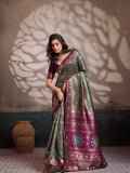Green Zari Meenakari Woven Art Silk Saree