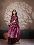 Magenta & Green Meenakari Woven Art Silk Saree