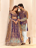 Purple Sequin Embroidered Lehenga Choli In Art Silk