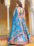 Blue Thread Embroidered Art Silk Lehenga Choli
