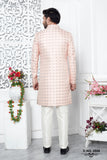 Pink Indo Western Sherwani In Jacquard