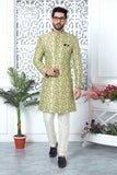 Light Green Woven Indo Western Sherwani