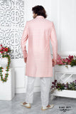 Pink Jacquard Woven Sherwani for Men