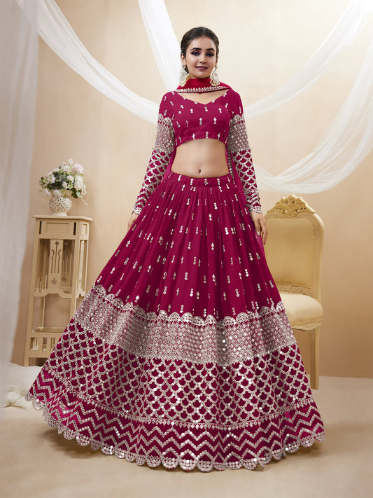 Rani Pink Sequin Embroidered Lehenga Choli