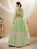 Green Zari Sequin Embroidered Lehenga Choli