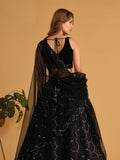 Black Sequin Emroidered Velvet Lehenga Choli