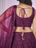 Purple Zari Embroidered Party Style Lehenga