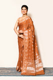 Brown Zari Woven Banarasi Art Silk Saree