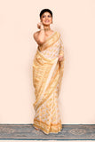 Off White Zari Woven Banarasi Silk Saree