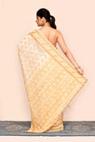 Off White Zari Woven Banarasi Silk Saree