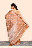 Brown Zari Woven Banarasi Silk Saree