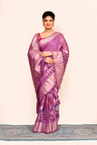 Purple Zari Embroidered Banarasi Silk Saree
