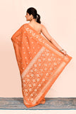 Orange Zari Woven Banarasi Art Silk Saree