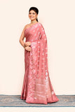 Pink Zari Woven Banarasi Silk Saree