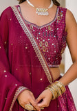 Wine Georgette Embroidered Lehenga Choli