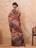 Beige Patola Print Art Silk Saree