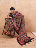 Black Patola Print Art Silk Saree