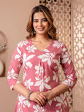 Peach Digital Printed Indo Dress Set