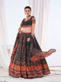 Green Digital Print Lehenga Choli