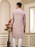Onion Pink Art Silk Traditional Kurta Pajama