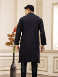 Black Art Silk Festive Kurta Pajama