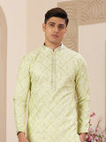 Green Art Silk Kurta Pajama For Men