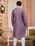 Light Purple Art Silk Kurta Pajama with Stole