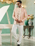 Peach Sequin Embroidered Jodhpuri Suit