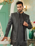 Grey Festive Embroidered Jodhpuri Set