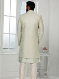 Pista Green Resham Embroidered Indo Sherwani