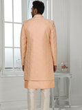 Peach Sequin Embroidered Indo Western Sherwani