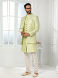 Pista Green Wedding Indo Wester Sherwani