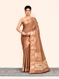Light Brown Zari Woven Banarasi Art Silk Saree
