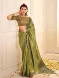 Green Zari Woven Festive Silk Saree