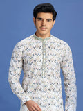 Multicolor Cotton Embroidered Kurta Pajama