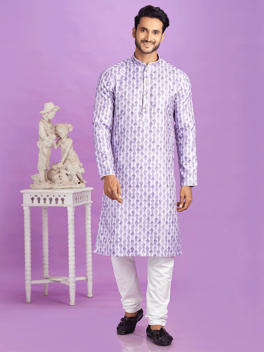 Purple Menswear Festive Kurta Pyjama