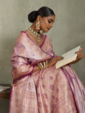 Pink Art Silk Meenakari Woven Saree