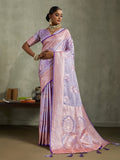Purple Meenakari Woven Art Silk Saree