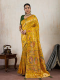 Yellow Silk Woven Meenakari Saree