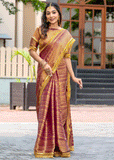Purple Festive Wear Silk Saree In Weaving