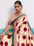 Light Peach Party Wear Saree In Silk