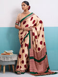 Light Peach Party Wear Saree In Silk