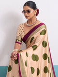 Peach Festive Wear Digital Printed Saree
