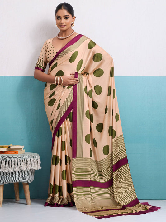 Peach Festive Wear Digital Printed Saree