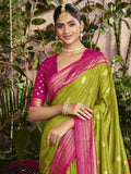 Green Festive Wear Silk Saree With Blouse