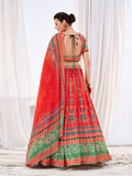 Red Digital Printed lehenga Choli