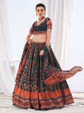 Green Digital Print Lehenga Choli