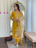 Mustard Yellow Straight Cut Salwar Kameez