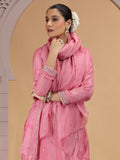Pink Embroidered Silk Readymade Salwar Suit