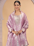 Onion Pink Woven Embroidered Readymade Salwar Suit